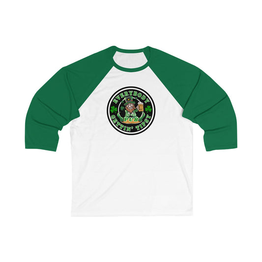 St. Patrick's Day Unisex Baseball Tee - 'Gettin Tipsy' Design S-2XL
