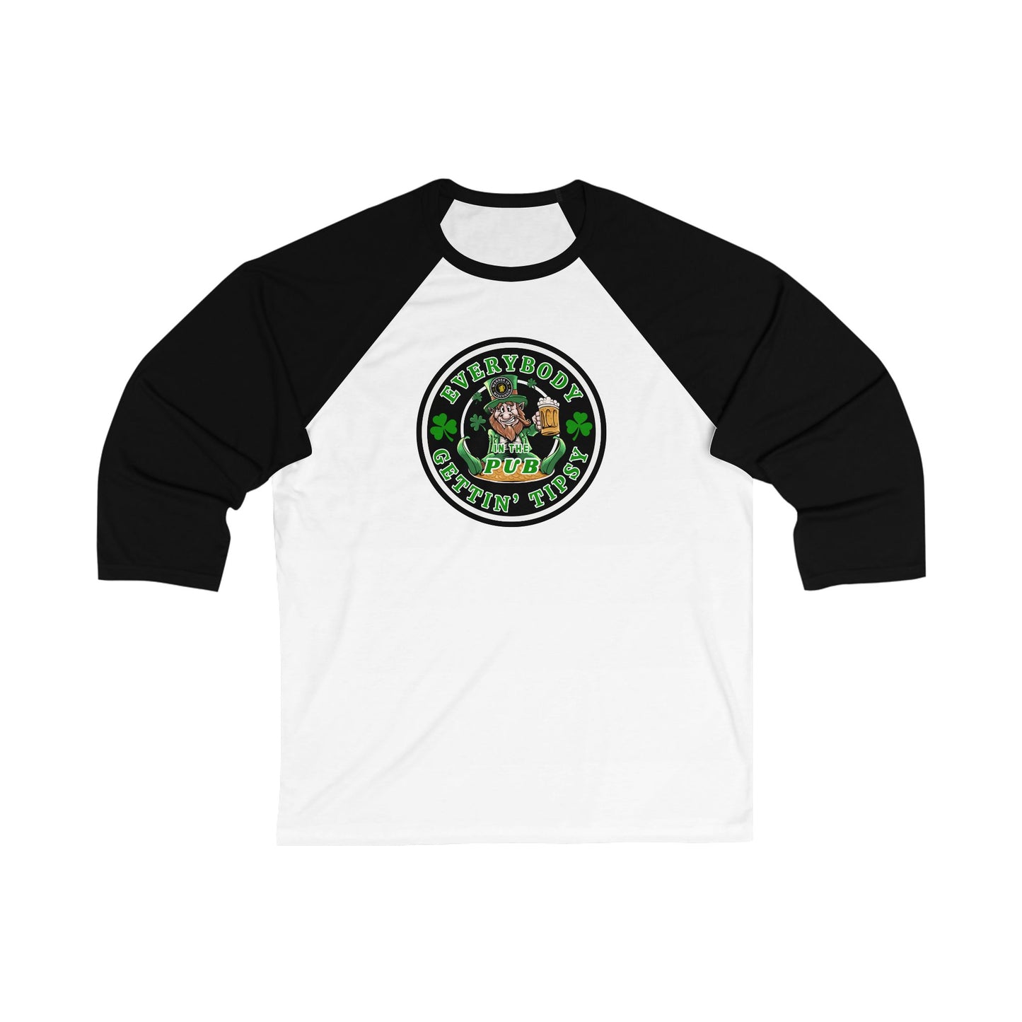 St. Patrick's Day Unisex Baseball Tee - 'Gettin Tipsy' Design S-2XL