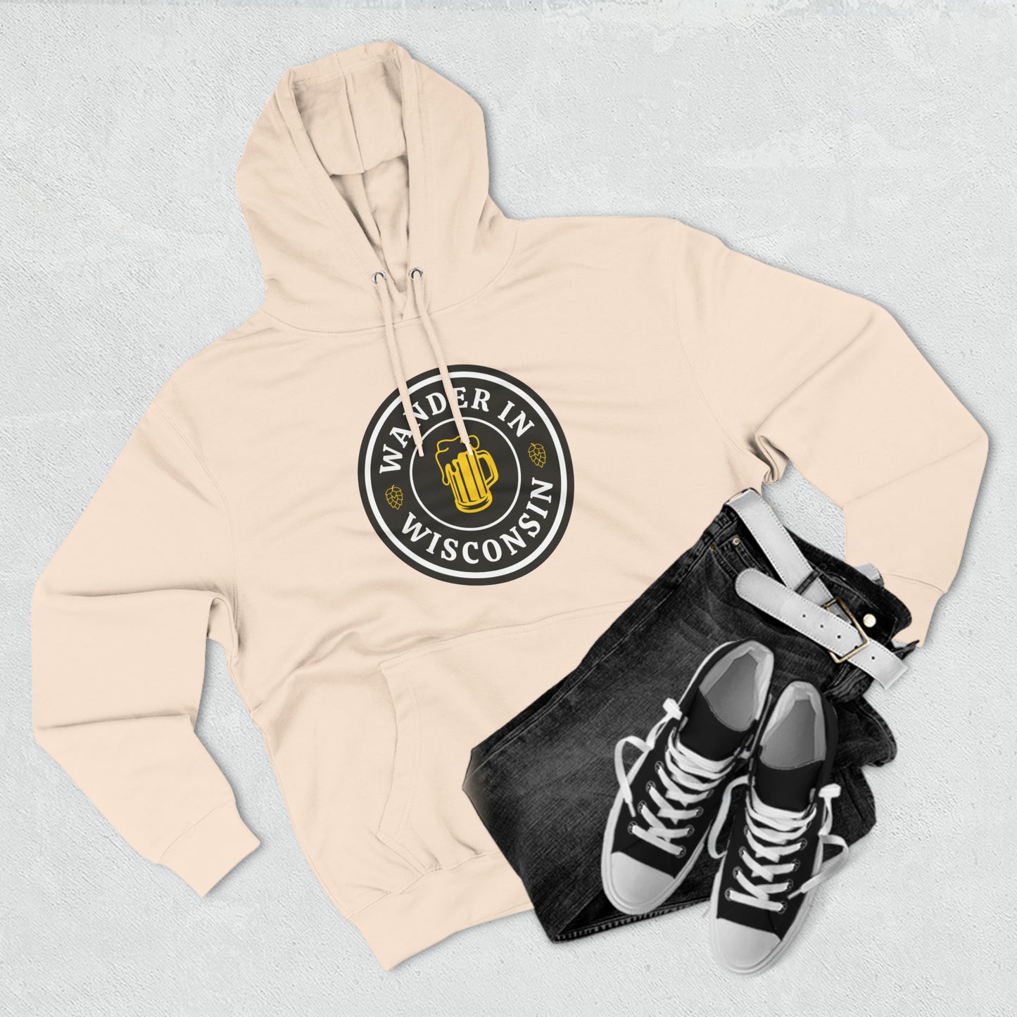 Wanderin Fleece Hoodie S-3X print on front