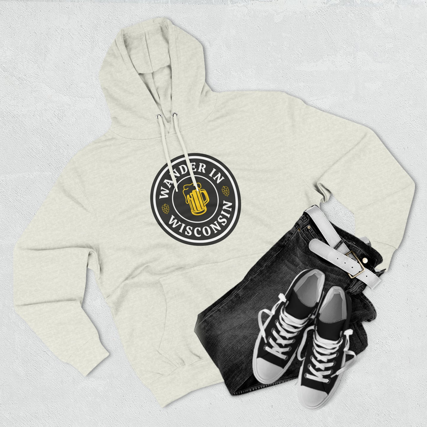Wanderin Fleece Hoodie S-3X print on front