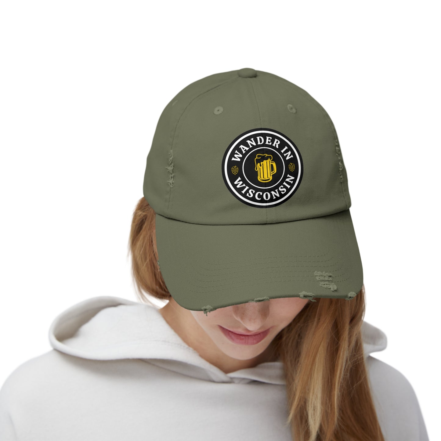 Wanderin WI Distressed Cap