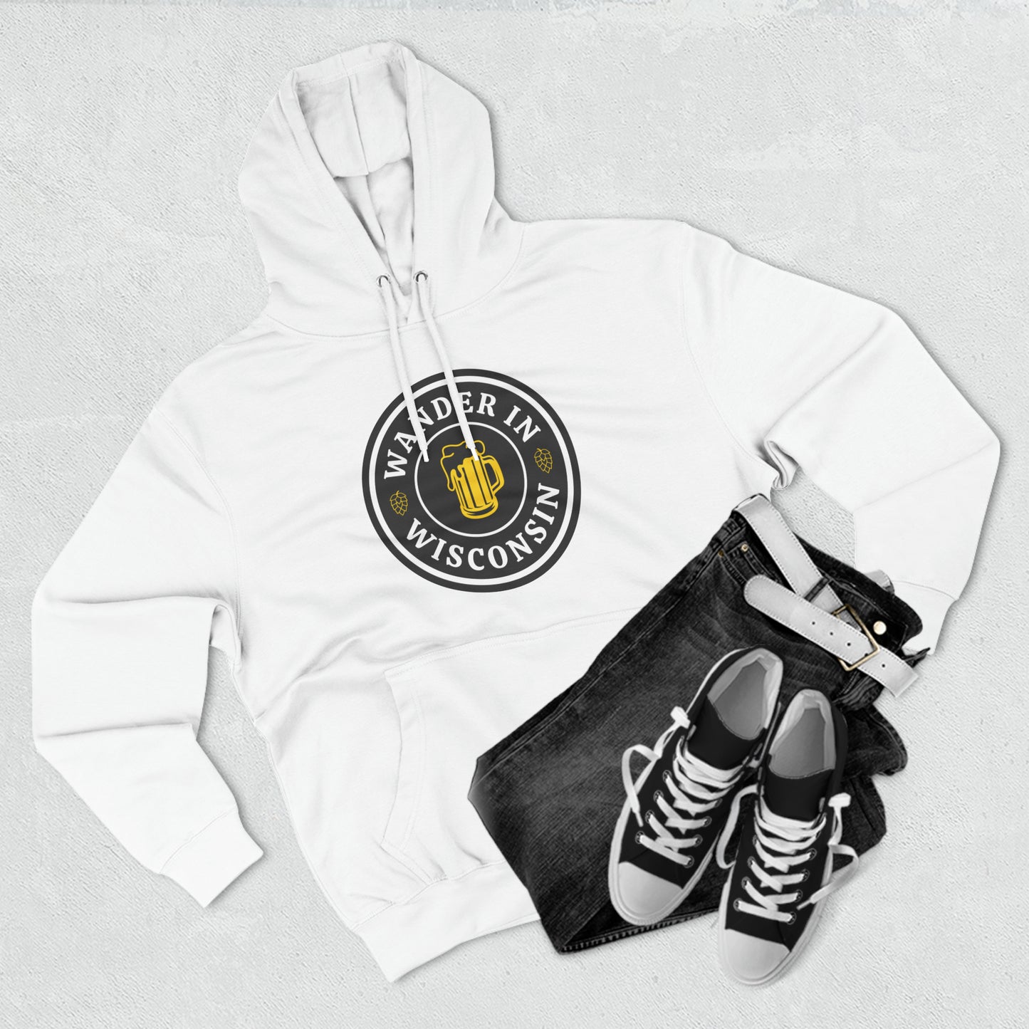 Wanderin Fleece Hoodie S-3X print on front