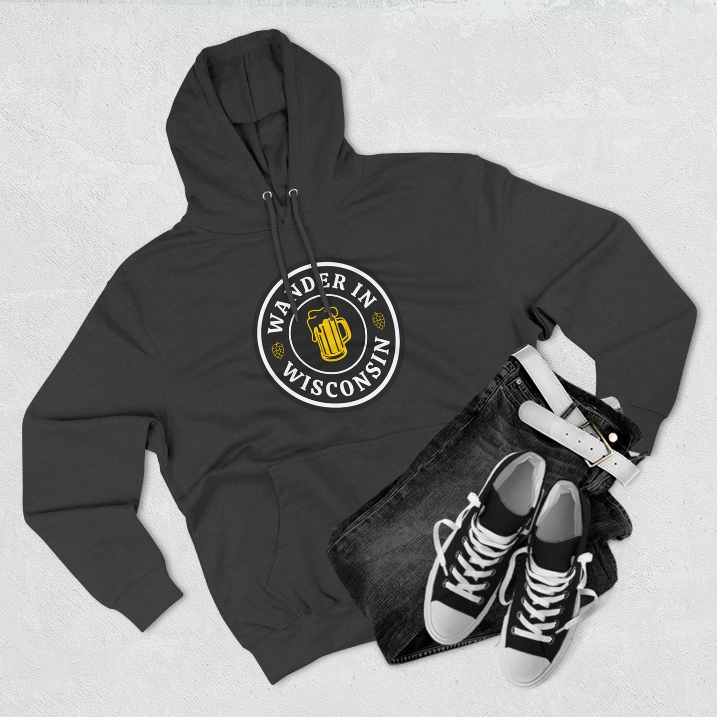 Wanderin Fleece Hoodie S-3X print on front