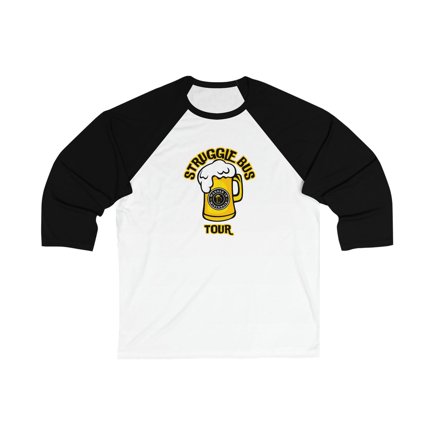 STRUGGLE BUS TOUR BLACK Baseball Tee