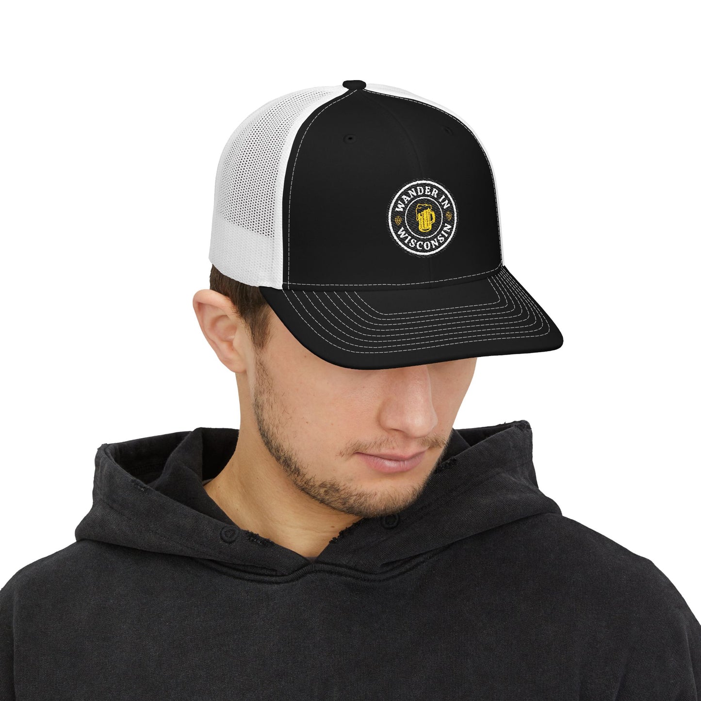 Limited Ed. Wanderin Embroidered Snapback Trucker Cap, Outdoor Apparel, Gift for Him, Adventure Gear, Summer Fashion, Casual Style